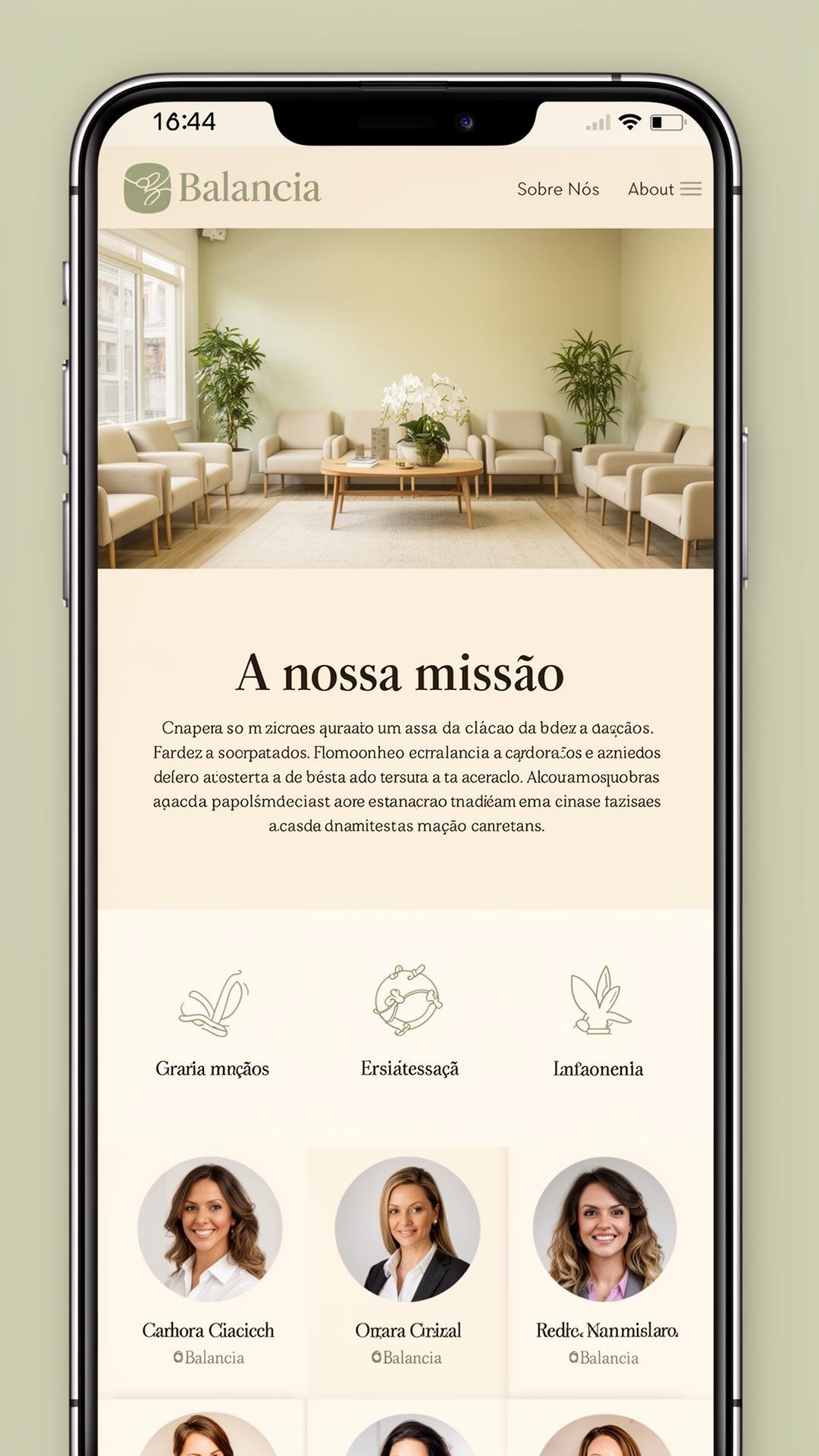 Modelo de site Balancia — Sobre