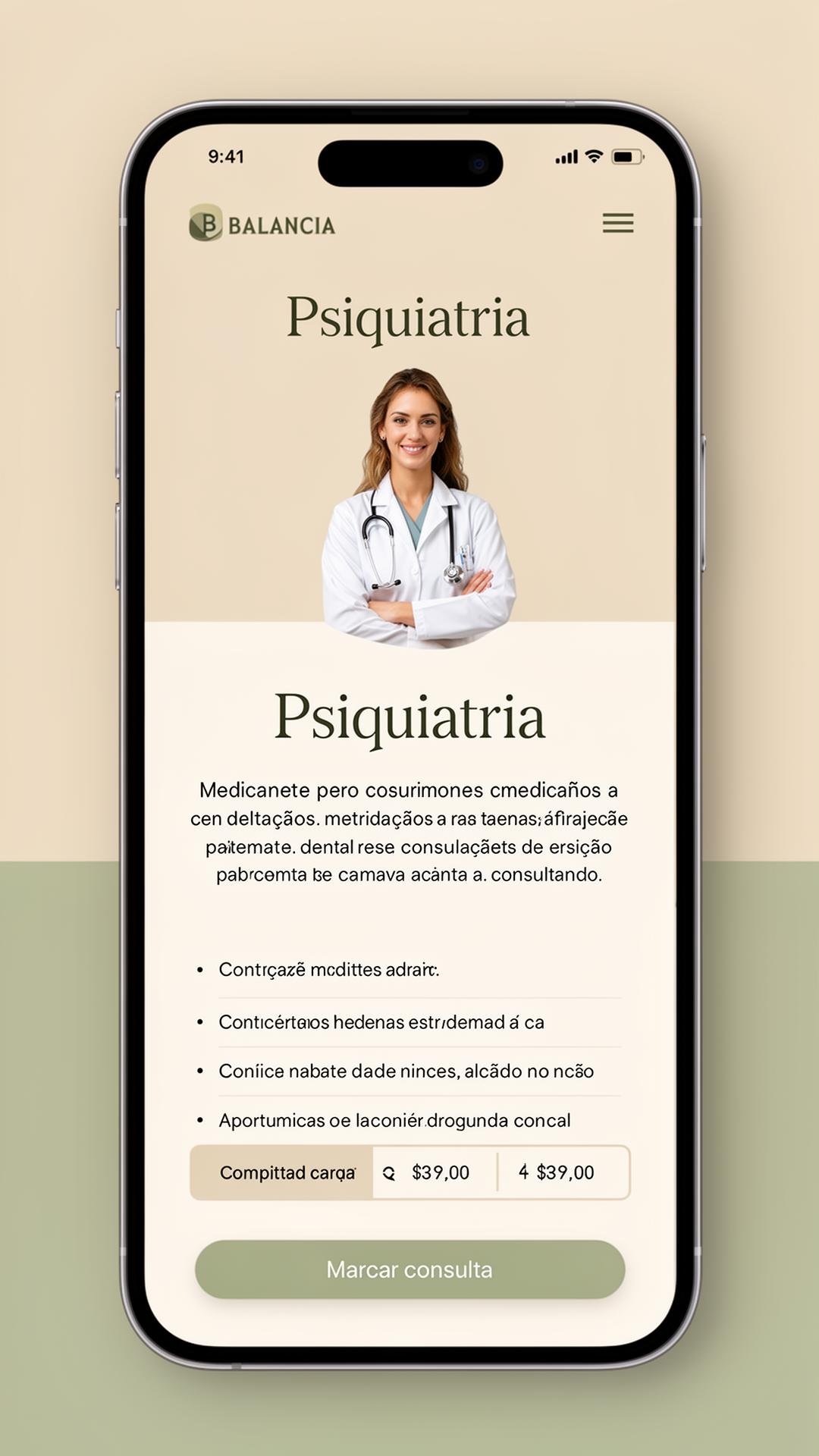 Modelo de site Balancia — Psiquiatra