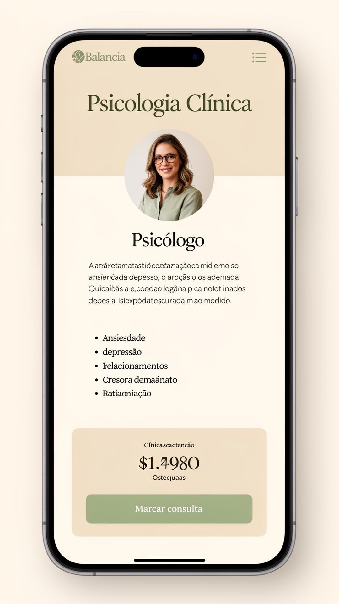 Modelo de site Balancia — Psicólogo
