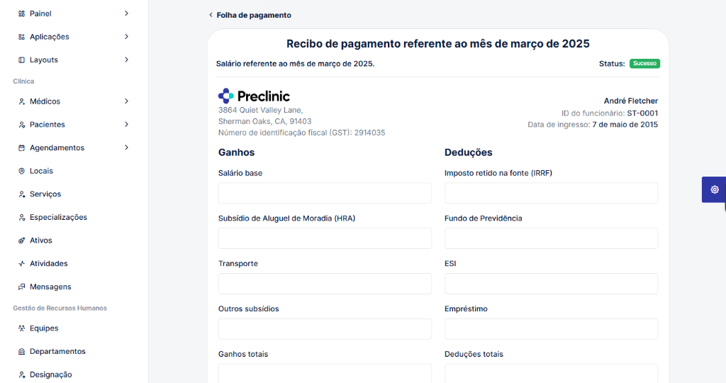 Folha de Pagamentos TrivoClinic